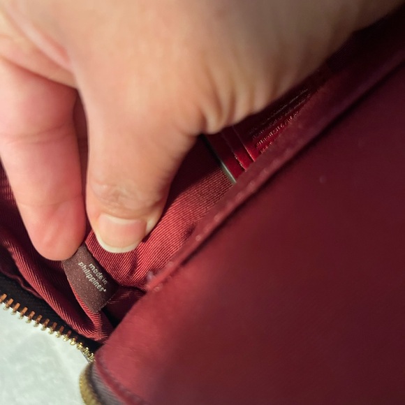 Coach Dark Brown Backpack with Red Floral Pattern no stains, no wear, almost new - Picture 12 of 16